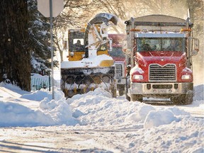 Snow removal crews in Montreal.