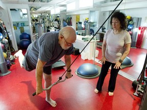 Dorothy Waxman coaches client Robert Turnbull:  Waxman works out almost every day, either with clients or with her own trainer.