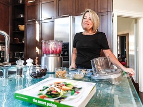 Tina Landsman Abbey in her kitchen in Westmount with ingredients for beet dip, a recipe in The Smart Palate: Delicious Recipes for a Healthy Lifestyle (McGill-Queen's University Press), a cookbook she edited with Gail Goldfarb Karp and Joe Schwarcz. The book is a fundraiser for the Rosalind and Morris Goodman Cancer Research Centre.