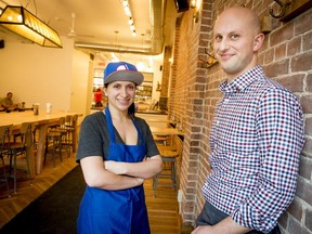 Co-owners Raquel Zagury, left, and David Bloom right, of Sumac, a Middle Eastern restaurant in  St-Henri.