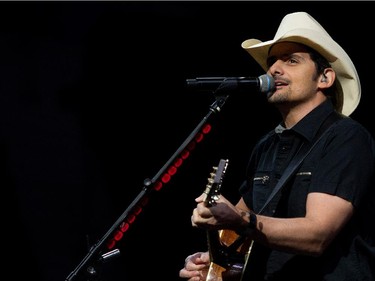 Country superstar Brad Paisley performs at the Bell Centre in Montreal on Saturday November 22, 2014.