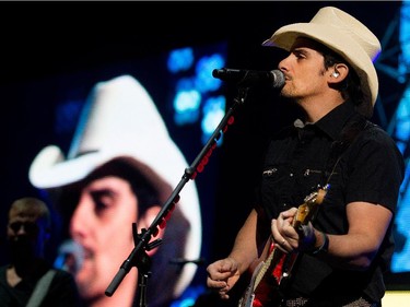 Country superstar Brad Paisley performs at the Bell Centre in Montreal on Saturday November 22, 2014.