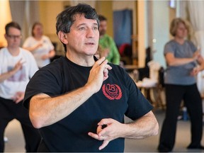 Sergio Arione leads a tai-chi class at the Tai-Chi Kung Fu Centre in Pierrefonds-Roxboro on Saturday, Nov. 8, 2014. Arione was honoured by the city of Pierrefonds-Roxboro for his standing in international Tai-Chi competitions.