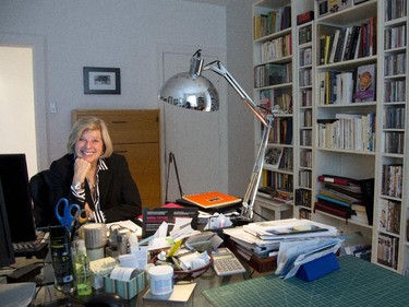 Madeleine Champagne in her office in a beautiful Art Deco building in Outremont.