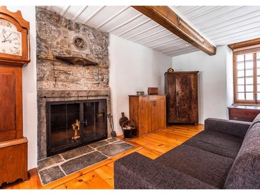 One of two fireplaces. It is the only one that serves as a functioning fireplace.