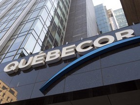 Quebecor headquarters is seen Monday, October 6, 2014 in Montreal.