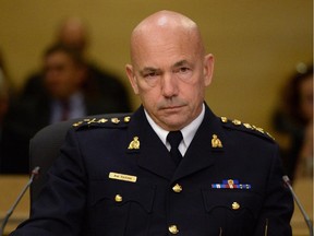 RCMP Commissioner Bob Paulson appears at Senate National Security and Defence committee in Ottawa on Monday, Oct. 27, 2014.