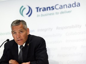 TransCanada CEO Russ Girling at a news conference in Calgary, Alta., Thursday, Aug. 1, 2013.