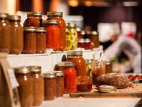 Homemade canned goodies at the Santropol Roulant holiday craft fair.