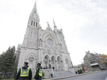 St-Antoine-de-Padoue Co-Cathedral in Longueuil on Saturday, Nov. 1, 2014, where the military funeral for Warrant Officer Patrice Vincent was to be held. Vincent died Oct. 20 when Martin “Ahmed” Couture-Rouleau mowed down Vincent and another soldier in a parking lot in St-Jean-sur-Richelieu.