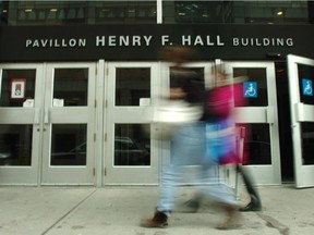 Students leave Concordia's Hall Building in Montreal Friday March, 06, 2009.