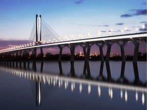 The design for the proposed new Champlain Bridge is shown in an artist's rendering, released on Saturday May 31, 2014 in Montreal.