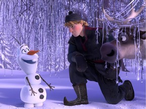 Olaf and Kristoff from the movie Frozen are always ready for chill weather.