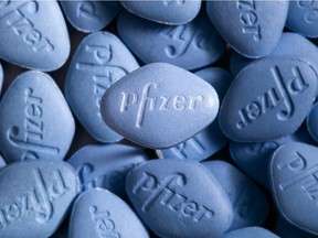 This undated photo provided by pfizer shows Viagra pills.