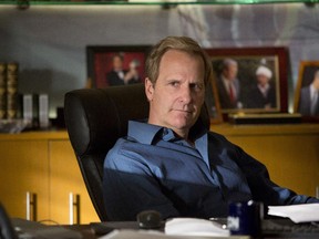 This undated publicity image released by HBO shows Jeff Daniels as Will McAvoy in the news drama series, "The Newsroom."