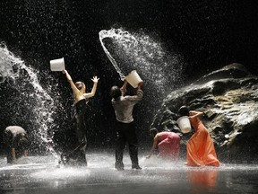 Tanztheater Wuppertal in Vollmond by Pina Bausch.  Decor by Peter Pabst and costumes by Marion Cito.