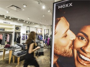 The interior of a Mexx store, designed with a "loft-style" and opened on November 7th, at the Fairview shopping centre in Pointe-Claire, west in Montreal on Dec. 10, 2013.