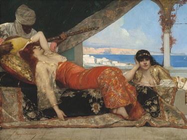 0103 arts pohl 5 Artist: Jean-Joseph Benjamin-Constant Title: The Favourite of the Emir  Medium: Oil on canvas (about 1879) Exhibition: Montreal Museum of Fine Arts Photo credit: National Gallery of Art/ Courtesy of the United States Naval Academy Museum
