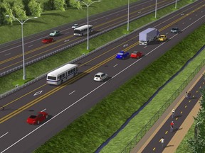 An artist's rendering of the completed extension of Highway 19.