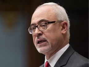 Quebec Finance Minister Carlos Leitao presents the provincial budget Wednesday, June 4, 2014 at the legislature in Quebec City. (Jacques Boissinot/CP)