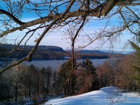 A view of the Catskills from the Vanderbilt Mansion in New York state's pretty Hudson Valley.