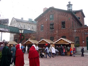 The holiday season arrives in Toronto's Distillery District.