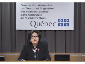 Justice France Charbonneau delivered her closing remarks on Nov. 14, 2014.