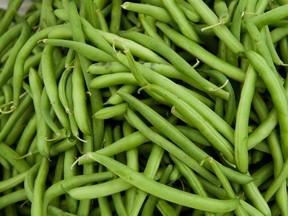 More green beans are on the market, but check crispness before you buy.