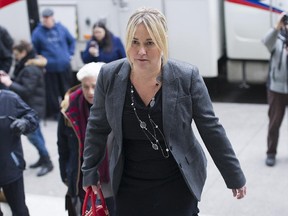Isabelle Gaston, mother of Olivier and Anne-Sophie Turcotte arrives at the Court of Appeal in Montreal, Nov. 10,  2014.