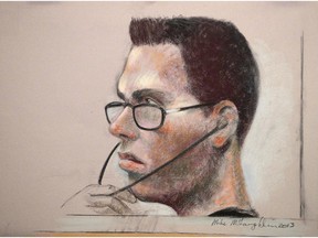 Luka Rocco Magnotta is shown in an artist's sketch.