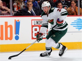 Former Canadien Thomas Vanek skates with the Minnesota Wild during game against the Flyers in Philadelphia on Nov. 20, 2014.