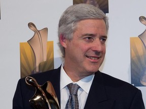 Charles Tisseyre wins for the best current affairs show during the Artis Gala awards ceremony in Montreal on Sunday April 22, 2012. He hosts Découverte on Radio-Canada.