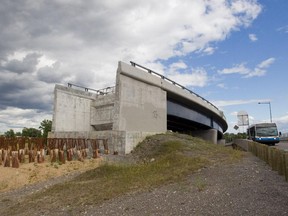 A partially completed overpass at Dorval Circle.