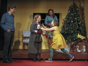 Chloe (Charlotte Rogers), greets her mother, Miriam (Michell Heisler). Chloe is not happy about dividing her time between her mother’s house and that of her father, Steve (Trevor Botkin) and new stepmother, Phoebe (Mariah Inger).