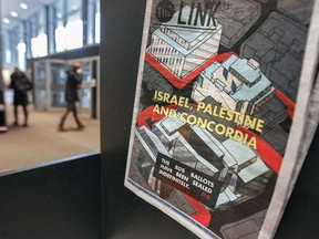Copies of The Link student newspaper at Concordia University in Montreal Friday December 05, 2014 dealing with a controversial vote on whether to boycott Israel.