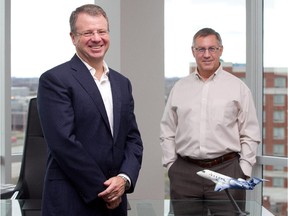 Gal Aerospace president and CEO Glen Lynch, left, and vice-president and general manager Luc Massé. Gal does the interior for many types of aircraft, and also provides staff for companies doing spot contracts.