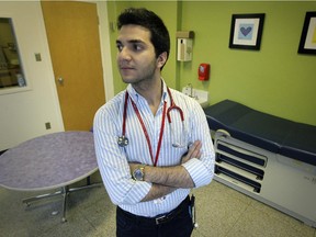 Aris Hadjinicolaou, resident doctor at the Montreal Children's Hospital in Montreal Thursday December 11, 2014.  He is one of many doctors who are taking issue with Quebec health minister Gaetan Barrette's recent comments that residents aren't under enormous pressure.
