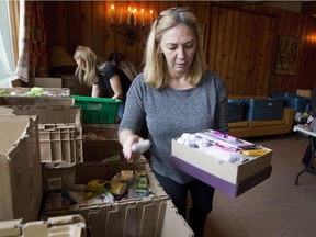 Debbi Jardine packs shoeboxes full of toiletries and small gifts for women living in shelters.