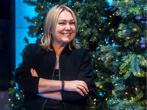 Quebec singer Johanne Blouin on a Christmas set at the CBC in Montreal, on Dec. 17, 2014.
