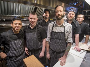 Jerome Cadieux with his kitchen crew at Restaurant Lea.