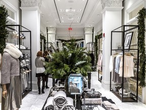 The new flagship store for the Club Monaco chain opened in Montreal, on Tuesday, December 9, 2014. (Dave Sidaway / MONTREAL GAZETTE)