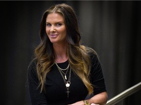 Tiffany Parros, wife of former Canadiens enforcer George Parros, at the Bell Centre on March 12, 2014.