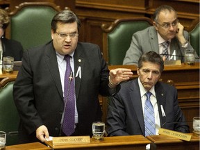 Mayor Denis Coderre addresses council during a city council meeting at city hall in Montreal, Monday November 24, 2014.