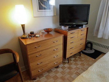 Dressers, made by Peter Loorits's father, in the bedroom.