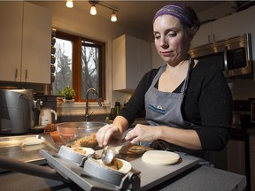 MONTREAL, QUE.: NOVEMBER 30, 2014 -- Denise Stilmann makes chicken empanadas from her home in Saint-Lazare on  Sunday November 30, 2014. She and her family established La Générosite three years ago, it is an Argentinian cuisine catering company. (Pierre Obendrauf / MONTREAL GAZETTE)