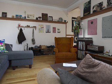 The living room in the apartment of Andres Salas and Chris Erb.