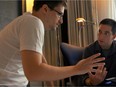 NSA whistleblower Edward Snowden (left) and journalist Glenn Greenwald in a scene from Laura Poitras's documentary Citizenfour.