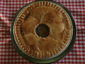 Ground meat – pork, veal or a blend of the two – is the filling for this shallow-style tourtière.
