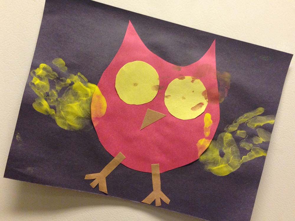 Kids’ Craft Survival Guide: Owl Handprint Art 