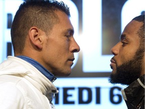 Boxers Roberto Bolonti, left, from Argentina, and Jean Pascal